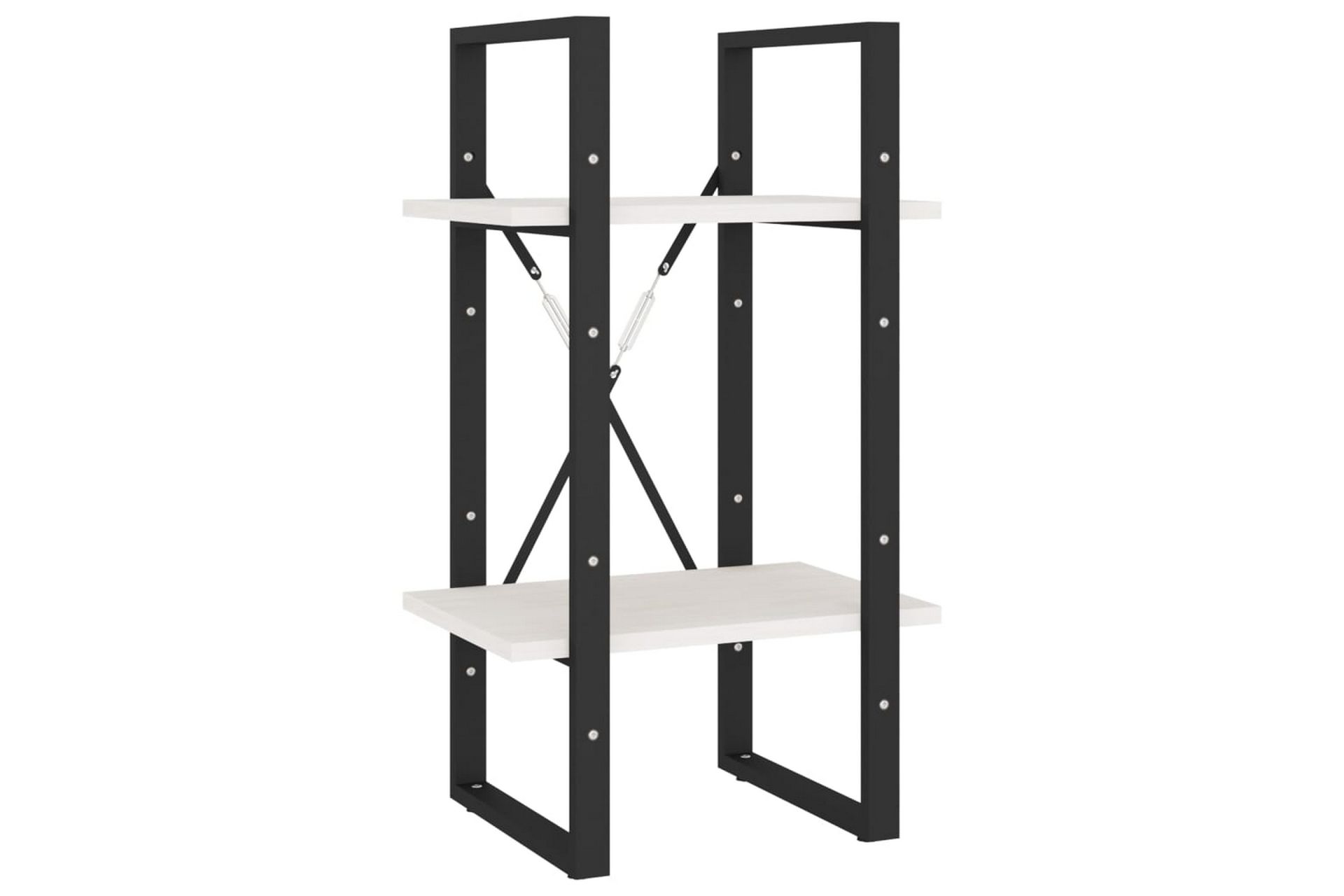 Bokhylle 2 nivåer hvit 40x30x70 cm heltre furu - Hvit - Oppbevaring - Hyller - Bokhylle