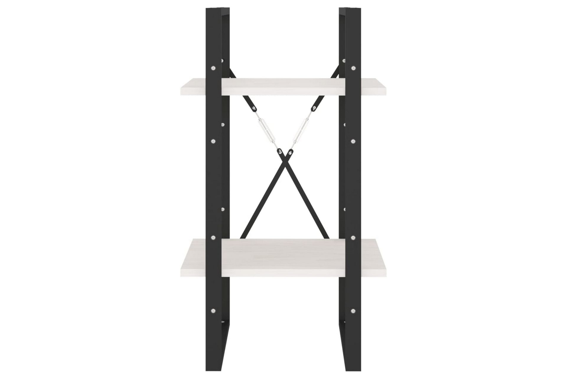 Bokhylle 2 nivåer hvit 40x30x70 cm heltre furu - Hvit - Oppbevaring - Hyller - Bokhylle