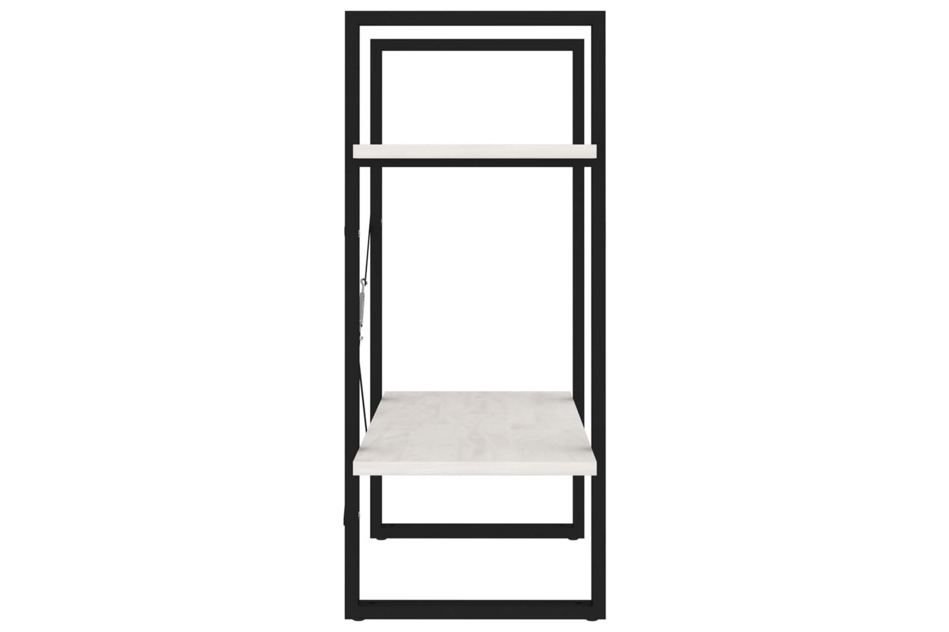 Bokhylle 2 nivåer hvit 60x30x70 cm heltre furu - Hvit - Oppbevaring - Hyller - Bokhylle