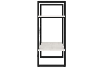 Bokhylle 2 nivåer hvit 60x30x70 cm heltre furu - Hvit - Oppbevaring - Hyller - Bokhylle
