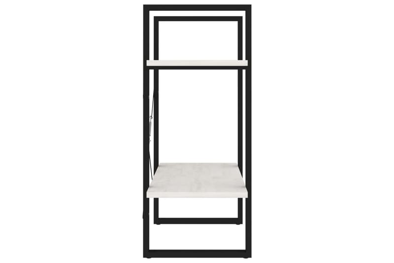 Bokhylle 2 nivåer hvit 60x30x70 cm heltre furu - Hvit - Oppbevaring - Hyller - Bokhylle