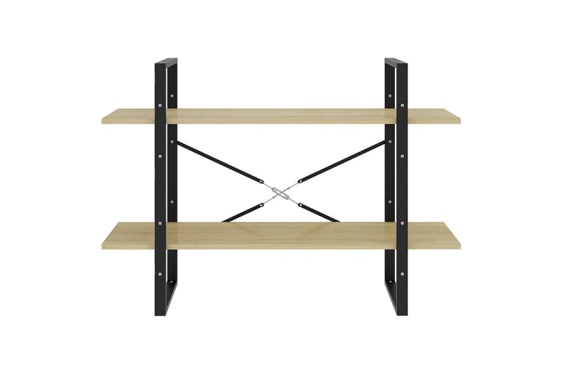 Bokhylle 2 nivåer sonoma eik 100x30x70 cm sponplate - Brun - Oppbevaring - Hyller - Bokhylle