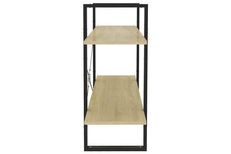 Bokhylle 2 nivåer sonoma eik 100x30x70 cm sponplate - Brun - Oppbevaring - Hyller - Bokhylle