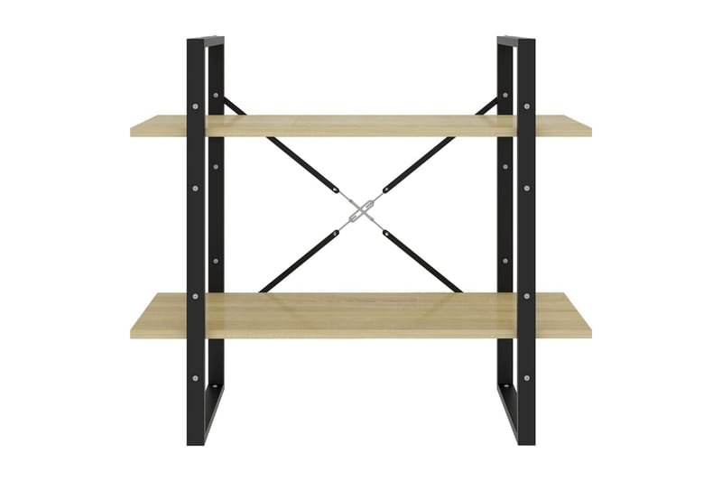 Bokhylle 2 nivåer sonoma eik 80x30x70 cm sponplate - grønn - Oppbevaring - Hyller - Bokhylle