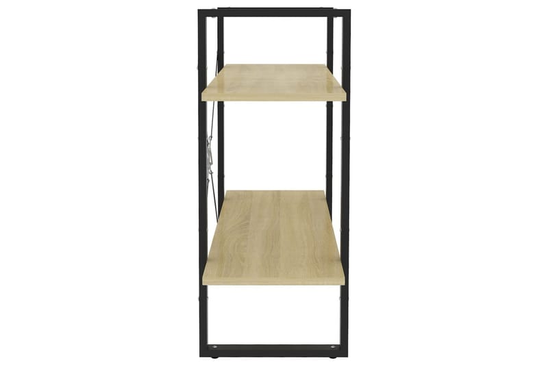 Bokhylle 2 nivåer sonoma eik 80x30x70 cm sponplate - grønn - Oppbevaring - Hyller - Bokhylle