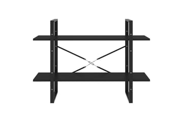 Bokhylle 2 nivåer svart 100x30x70 cm sponplate - Svart - Oppbevaring - Hyller - Bokhylle