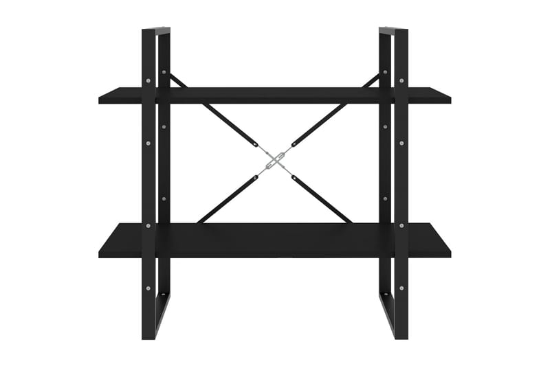 Bokhylle 2 nivåer svart 80x30x70 cm sponplate - Svart - Oppbevaring - Hyller - Bokhylle