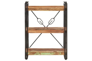 Bokhylle 3 etasjer 60x30x80 cm gjenvunnet heltre - Flerfarget - Oppbevaring - Hyller - Bokhylle