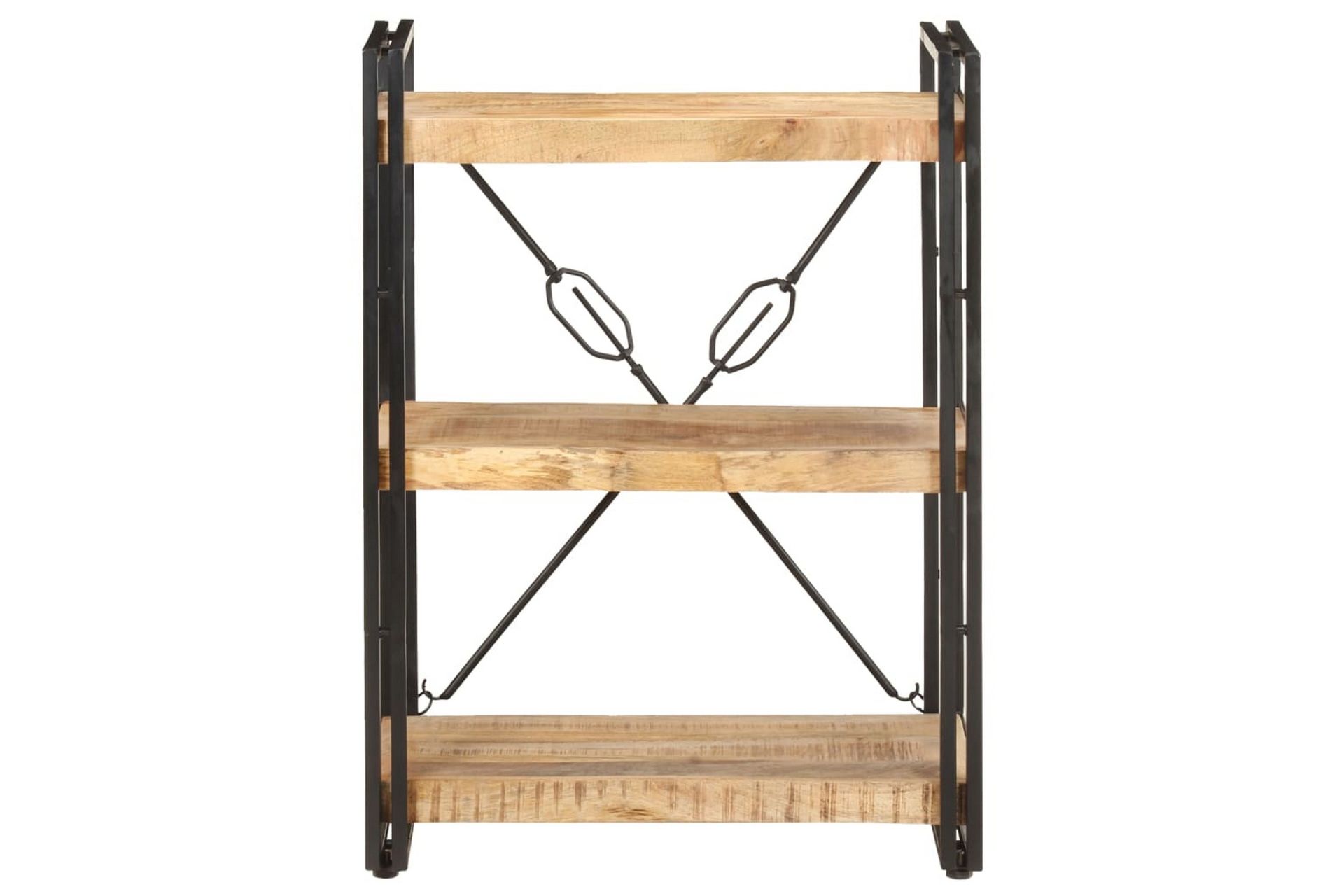 Bokhylle 3 etasjer 60x30x80 cm heltre mango - Brun - Oppbevaring - Hyller - Bokhylle