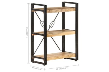 Bokhylle 3 etasjer 60x30x80 cm heltre mango - Brun - Oppbevaring - Hyller - Bokhylle