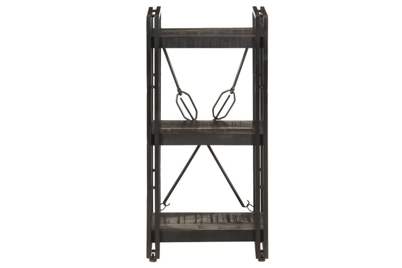 Bokhylle 3 etasjer svart 40x30x80 cm heltre mango - Svart - Oppbevaring - Hyller - Bokhylle