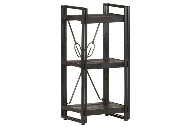 Bokhylle 3 etasjer svart 40x30x80 cm heltre mango - Svart - Oppbevaring - Hyller - Bokhylle