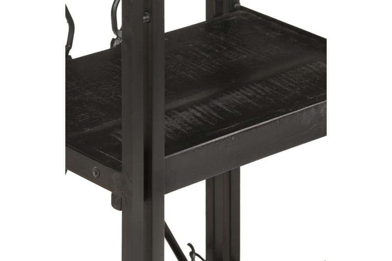 Bokhylle 3 etasjer svart 40x30x80 cm heltre mango - Svart - Oppbevaring - Hyller - Bokhylle
