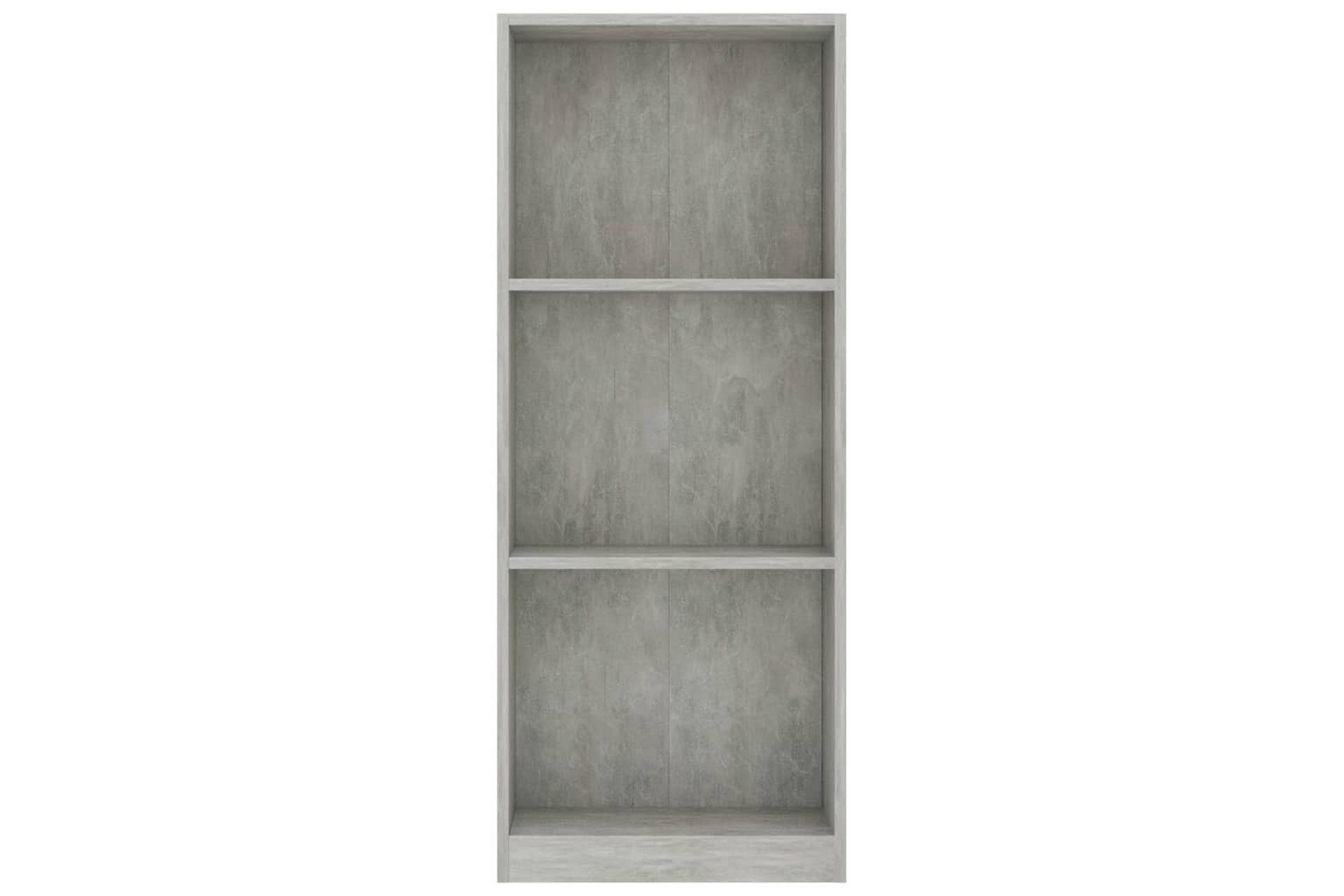 Bokhylle 3 nivå betonggrå 40x24x108 cm sponplate - Oppbevaring - Hyller - Bokhylle