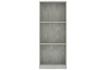 Bokhylle 3 nivå betonggrå 40x24x108 cm sponplate - Oppbevaring - Hyller - Bokhylle
