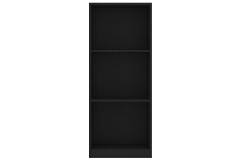 Bokhylle 3 nivå svart 40x24x108 cm sponplate - Bokhylle