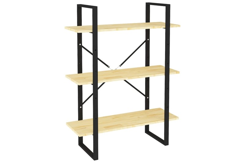 Bokhylle 3 nivåer 80x30x105 cm heltre furu - Brun - Oppbevaring - Hyller - Bokhylle