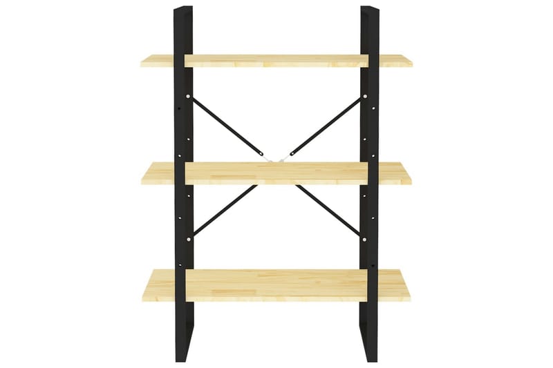 Bokhylle 3 nivåer 80x30x105 cm heltre furu - Brun - Oppbevaring - Hyller - Bokhylle