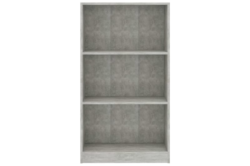 Bokhylle 3 nivåer betonggrå 60x24x108 cm sponplate - Oppbevaring - Hyller - Bokhylle