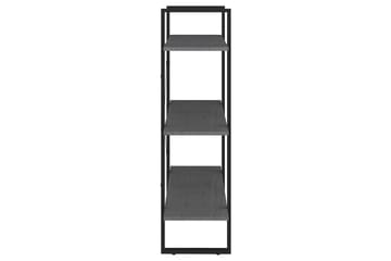 Bokhylle 3 nivåer grå 80x30x105 cm heltre furu - Grå - Oppbevaring - Hyller - Bokhylle
