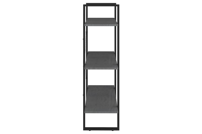 Bokhylle 3 nivåer grå 80x30x105 cm heltre furu - Grå - Oppbevaring - Hyller - Bokhylle