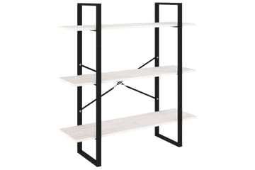 Bokhylle 3 nivåer hvit 100x30x105 cm heltre furu - Hvit - Oppbevaring - Hyller - Bokhylle