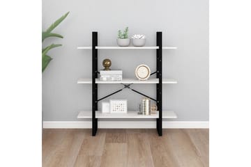 Bokhylle 3 nivåer hvit 100x30x105 cm heltre furu - Hvit - Oppbevaring - Hyller - Bokhylle