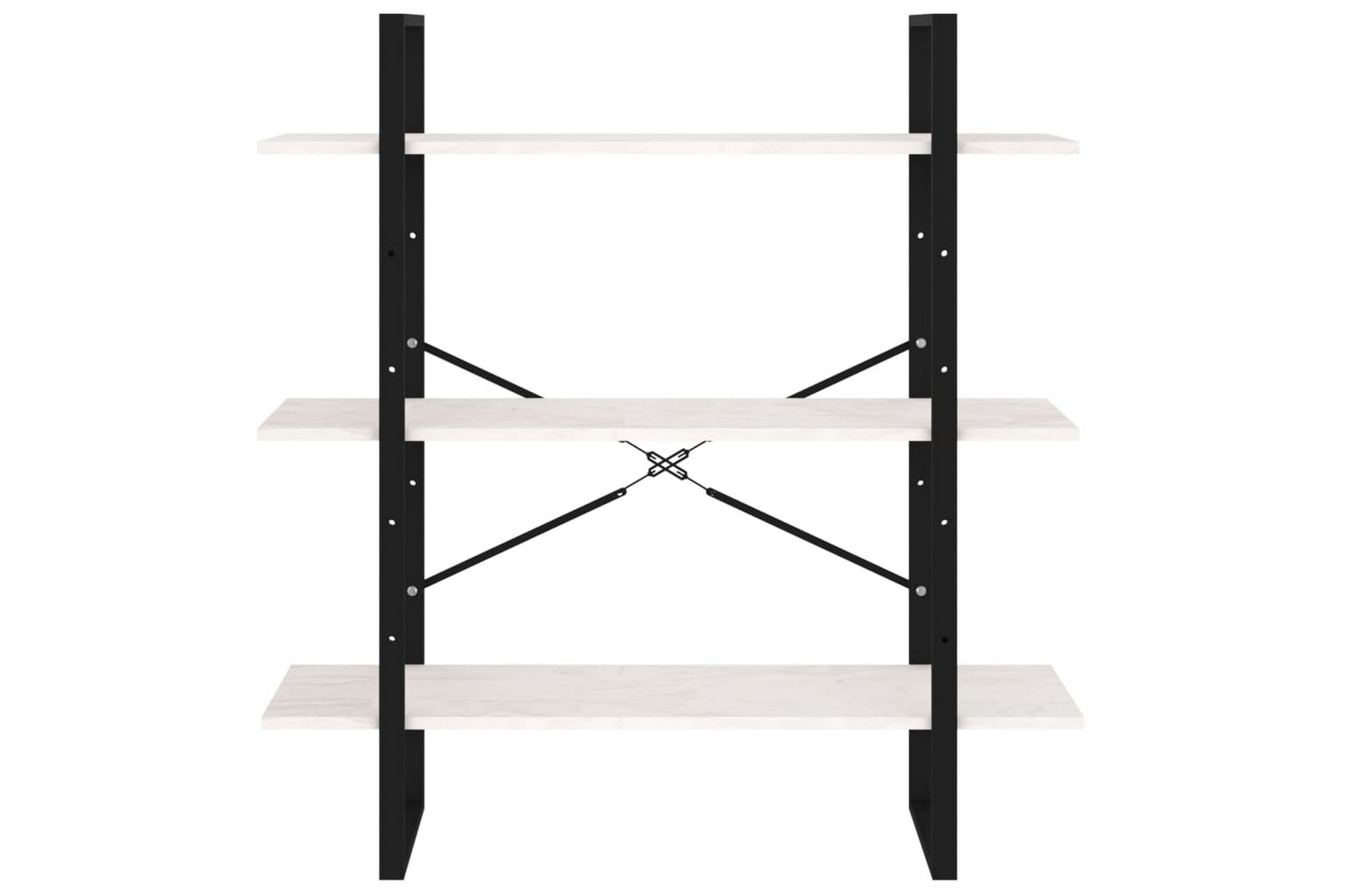 Bokhylle 3 nivåer hvit 100x30x105 cm heltre furu - Hvit - Oppbevaring - Hyller - Bokhylle