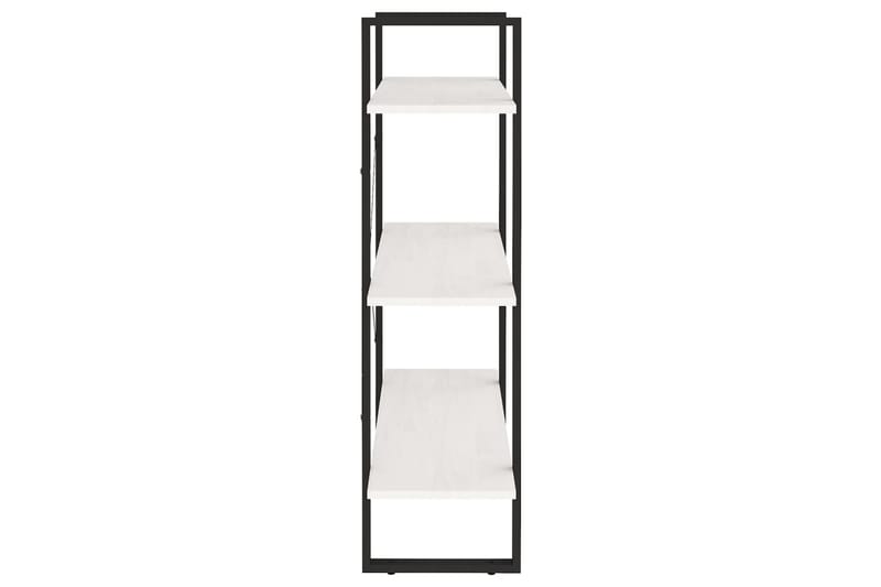 Bokhylle 3 nivåer hvit 80x30x105 cm heltre furu - Hvit - Oppbevaring - Hyller - Bokhylle