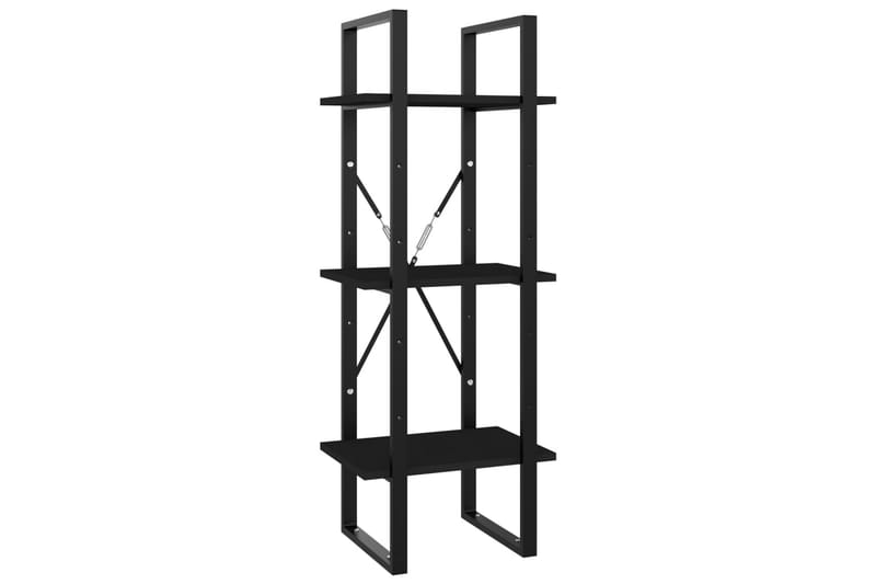 Bokhylle 3 nivåer svart 40x30x105 cm sponplate - Svart - Oppbevaring - Hyller - Bokhylle