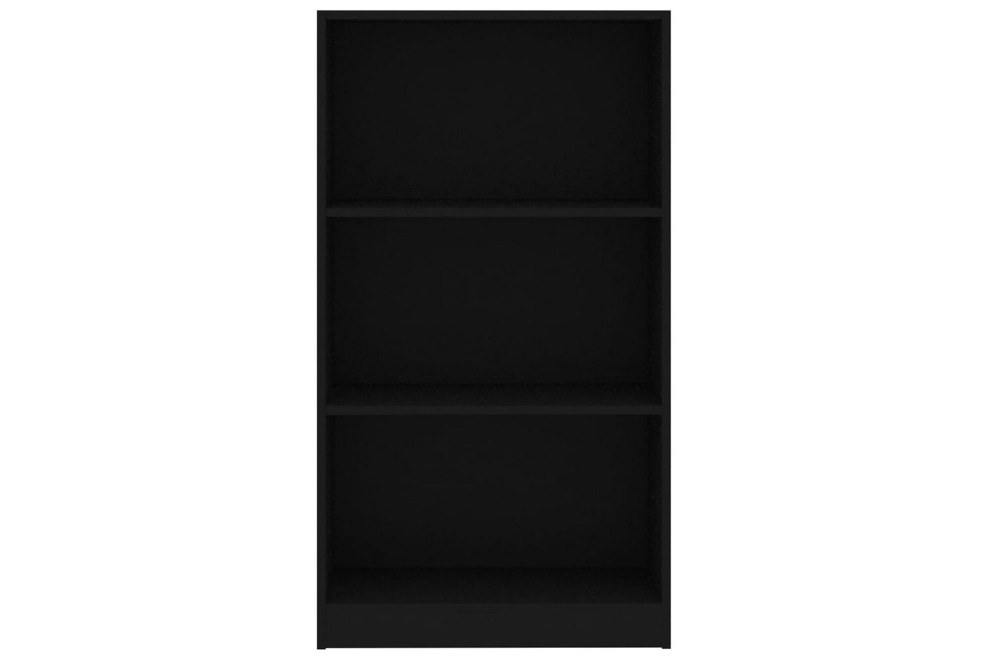Bokhylle 3 nivåer svart 60x24x108 cm sponplate - Oppbevaring - Hyller - Bokhylle
