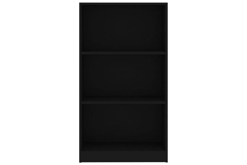 Bokhylle 3 nivåer svart 60x24x108 cm sponplate - Oppbevaring - Hyller - Bokhylle