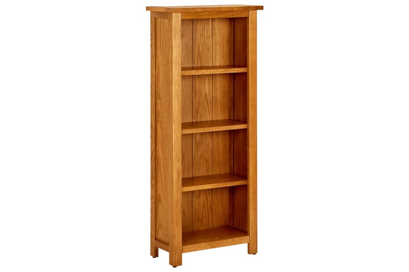 Bokhylle 4 etasjer 45x22x110 cm heltre eik - Brun - Oppbevaring - Hyller - Bokhylle