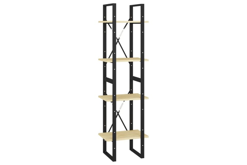 Bokhylle 4 nivåer 40x30x140 cm heltre furu - Brun - Oppbevaring - Hyller - Bokhylle