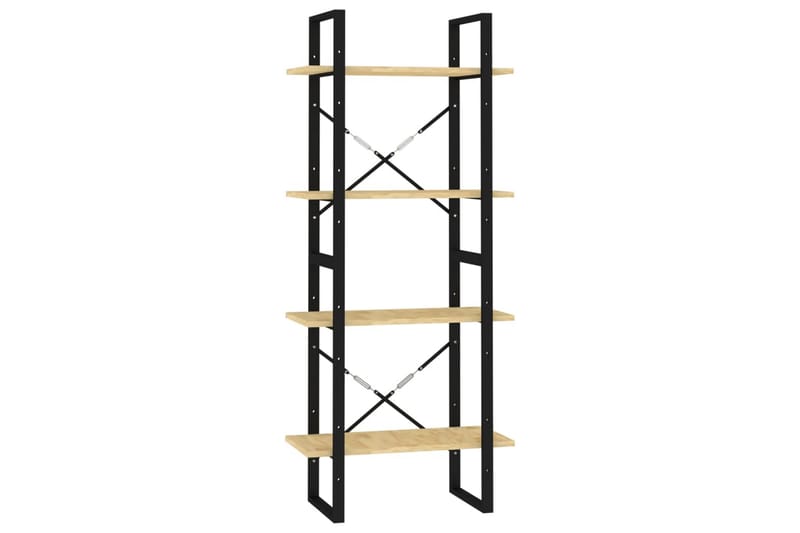 Bokhylle 4 nivåer 60x30x140 cm heltre furu - Brun - Oppbevaring - Hyller - Bokhylle