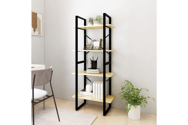 Bokhylle 4 nivåer 60x30x140 cm heltre furu - Brun - Oppbevaring - Hyller - Bokhylle
