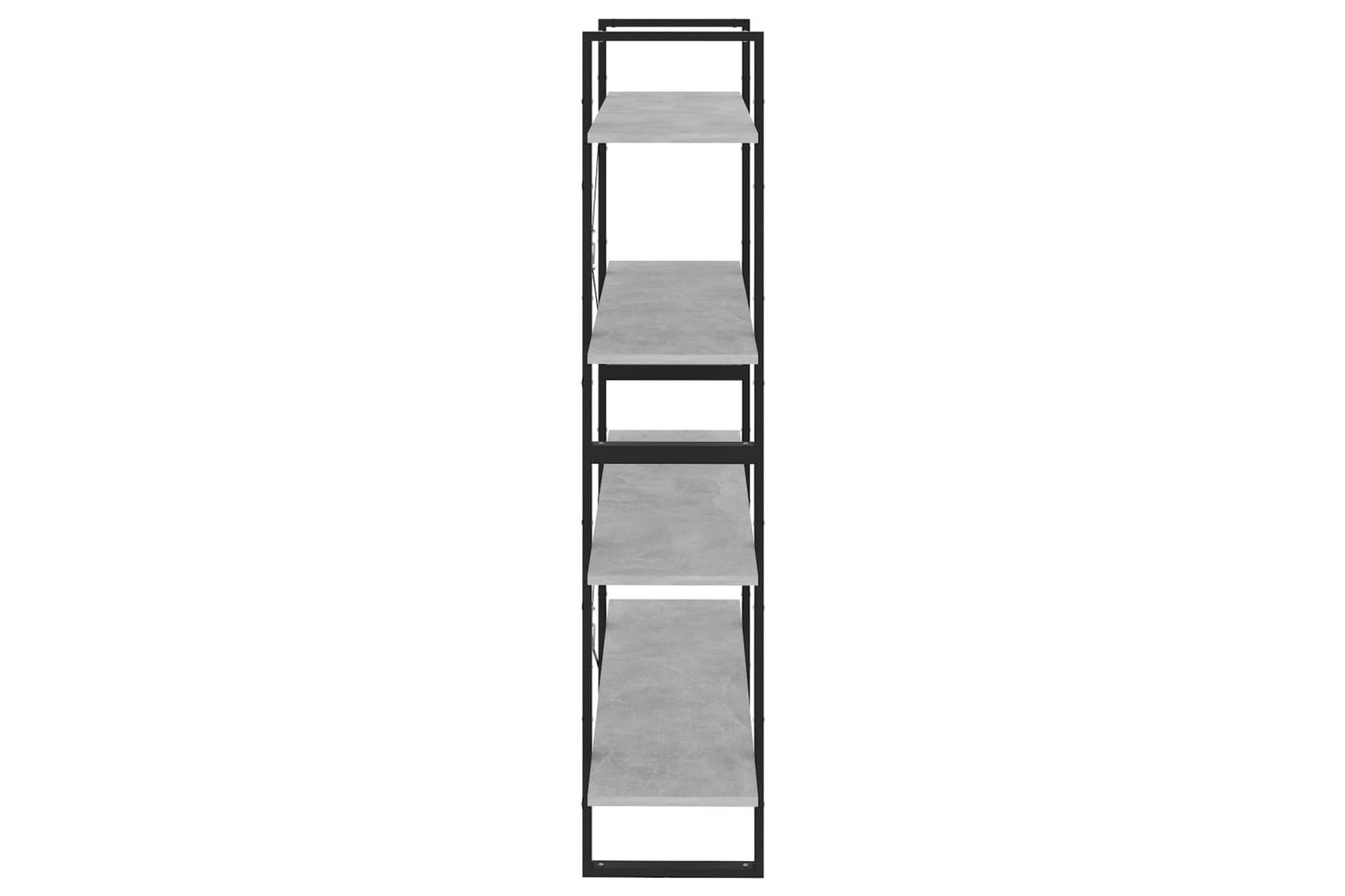 Bokhylle 4 nivåer betonggrå 100x30x140 cm sponplate - Grå - Oppbevaring - Hyller - Bokhylle