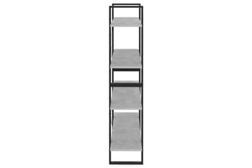Bokhylle 4 nivåer betonggrå 100x30x140 cm sponplate - Grå - Oppbevaring - Hyller - Bokhylle