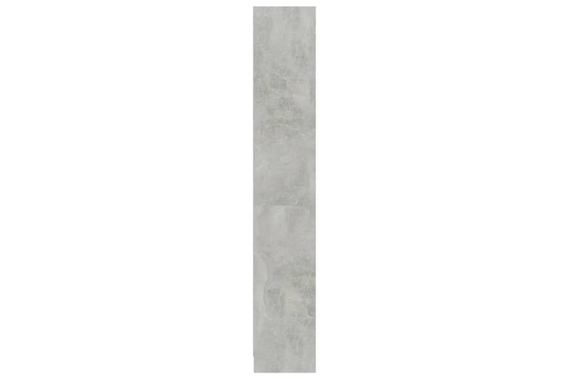 Bokhylle 4 nivåer betonggrå 80x24x142 cm sponplate - Grå - Oppbevaring - Hyller - Bokhylle