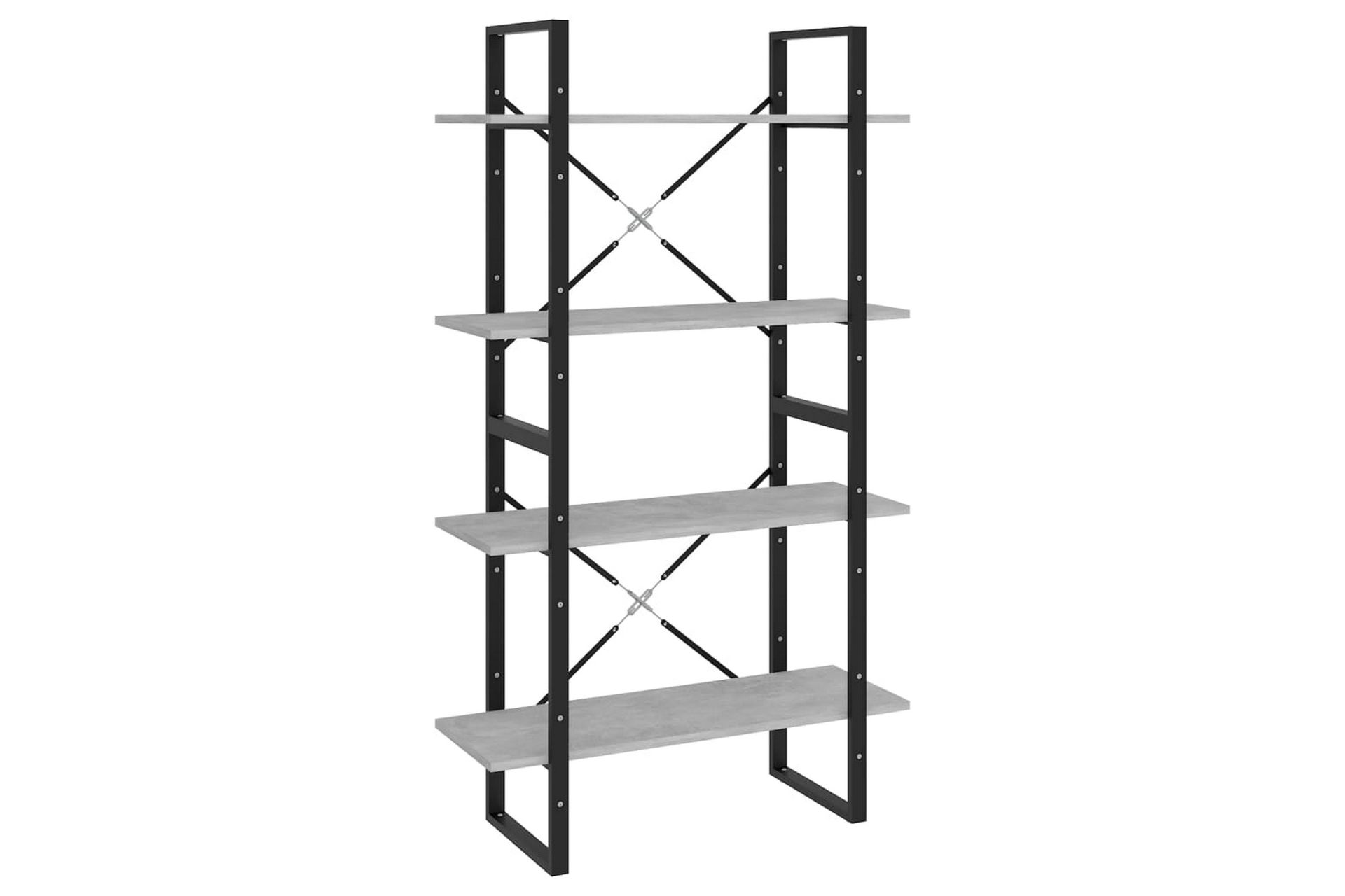Bokhylle 4 nivåer betonggrå 80x30x140 cm sponplate - Grå - Oppbevaring - Hyller - Bokhylle