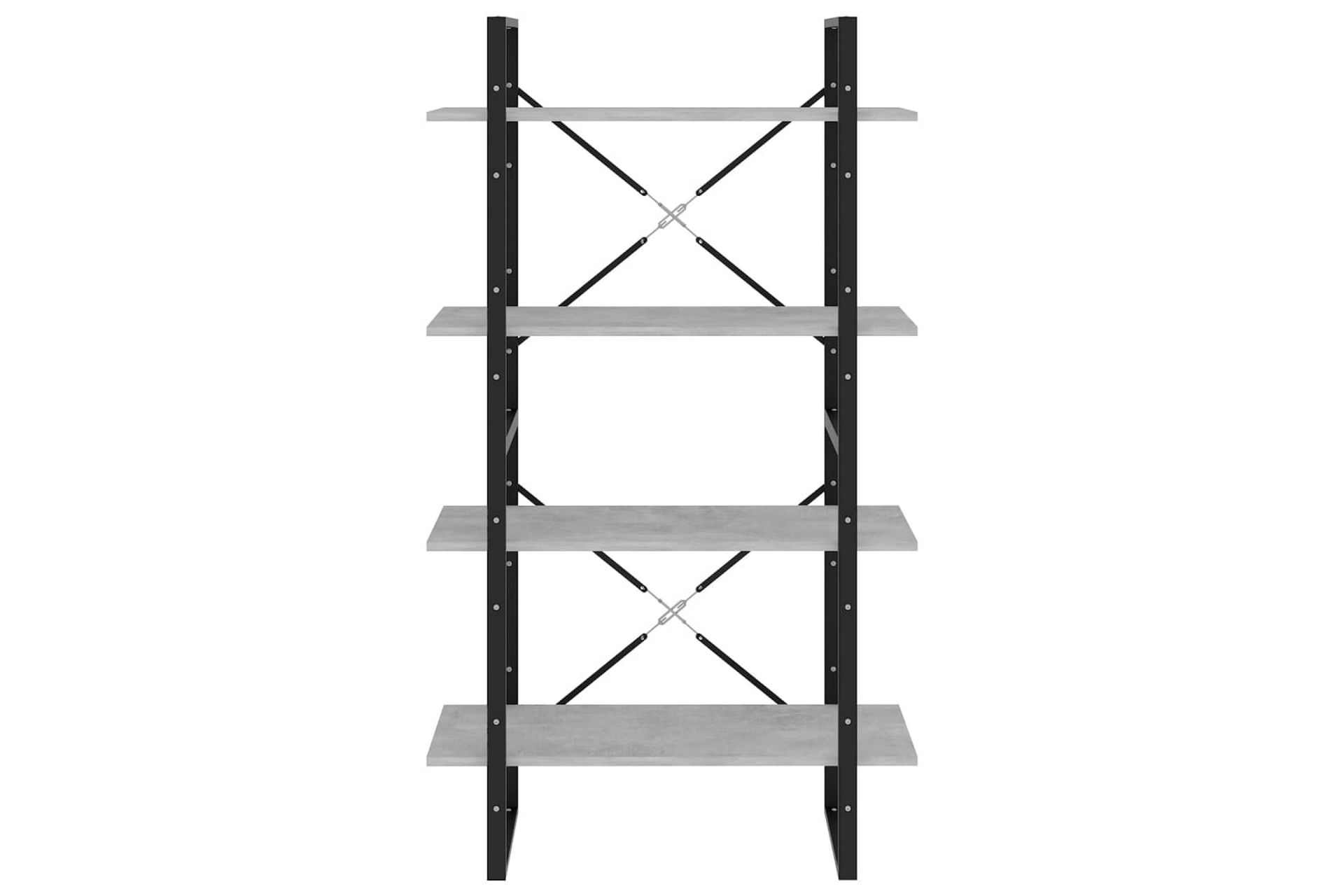 Bokhylle 4 nivåer betonggrå 80x30x140 cm sponplate - Grå - Oppbevaring - Hyller - Bokhylle