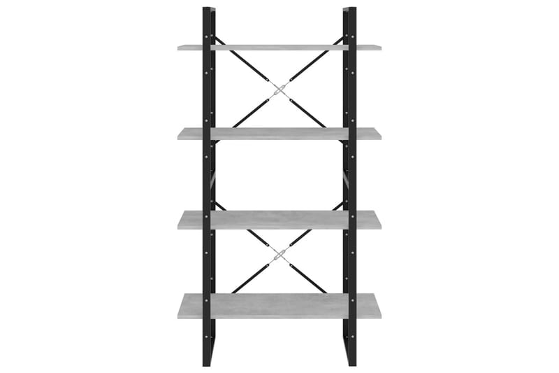 Bokhylle 4 nivåer betonggrå 80x30x140 cm sponplate - Grå - Oppbevaring - Hyller - Bokhylle