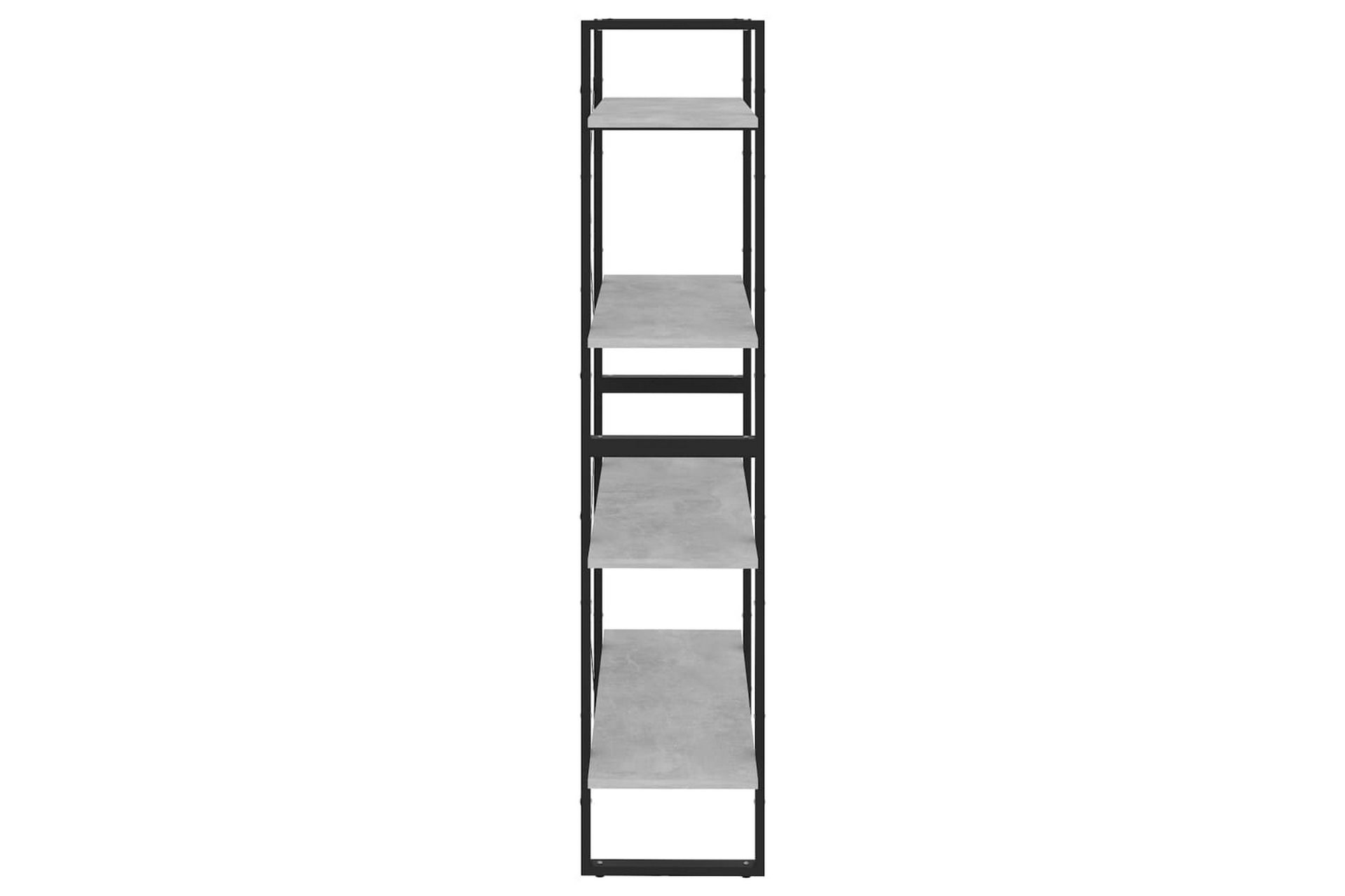 Bokhylle 4 nivåer betonggrå 80x30x140 cm sponplate - Grå - Oppbevaring - Hyller - Bokhylle