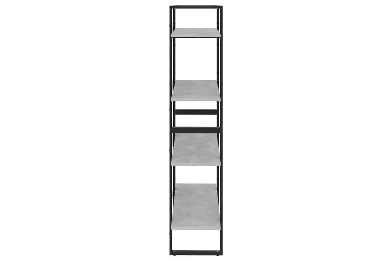 Bokhylle 4 nivåer betonggrå 80x30x140 cm sponplate - Grå - Oppbevaring - Hyller - Bokhylle