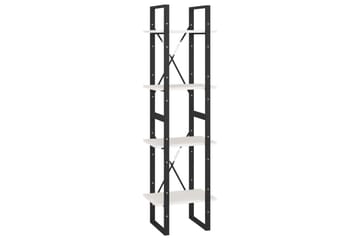 Bokhylle 4 nivåer hvit 40x30x140 cm heltre furu - Hvit - Oppbevaring - Hyller - Bokhylle
