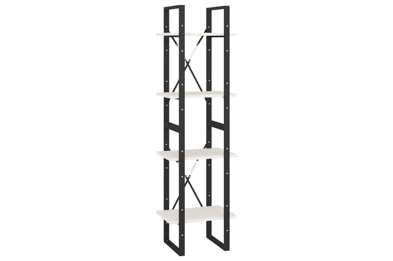 Bokhylle 4 nivåer hvit 40x30x140 cm heltre furu - Hvit - Oppbevaring - Hyller - Bokhylle