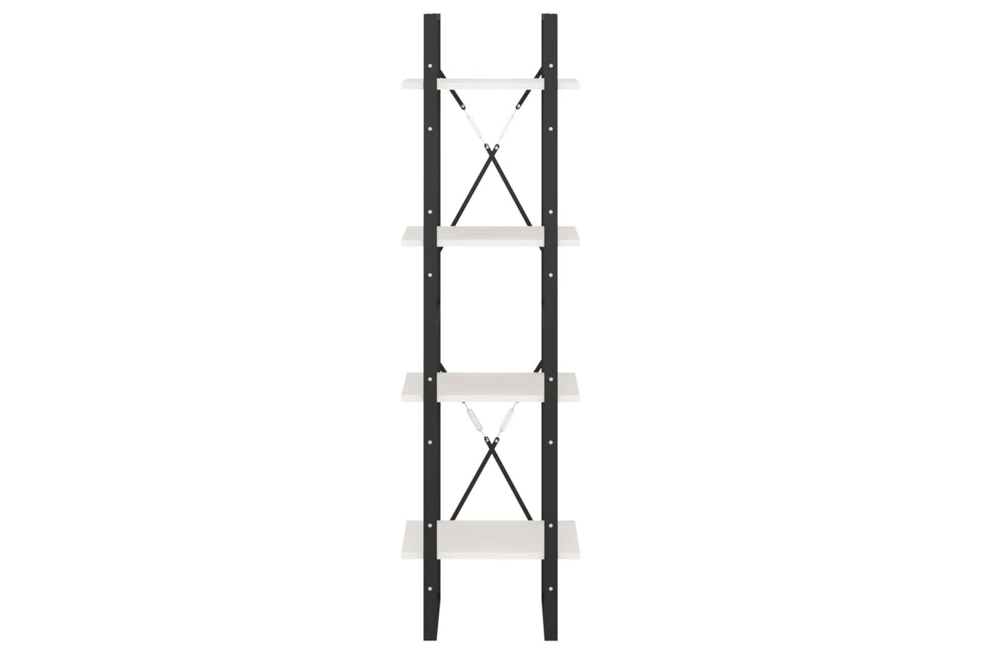 Bokhylle 4 nivåer hvit 40x30x140 cm heltre furu - Hvit - Oppbevaring - Hyller - Bokhylle