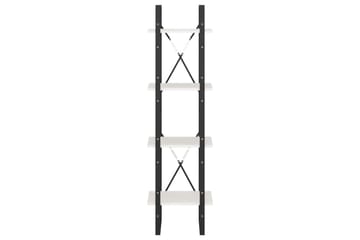 Bokhylle 4 nivåer hvit 40x30x140 cm heltre furu - Hvit - Oppbevaring - Hyller - Bokhylle