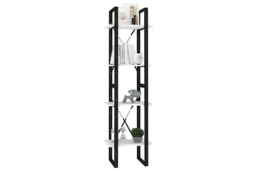 Bokhylle 4 nivåer hvit 40x30x140 cm sponplate - Hvit - Oppbevaring - Hyller - Bokhylle