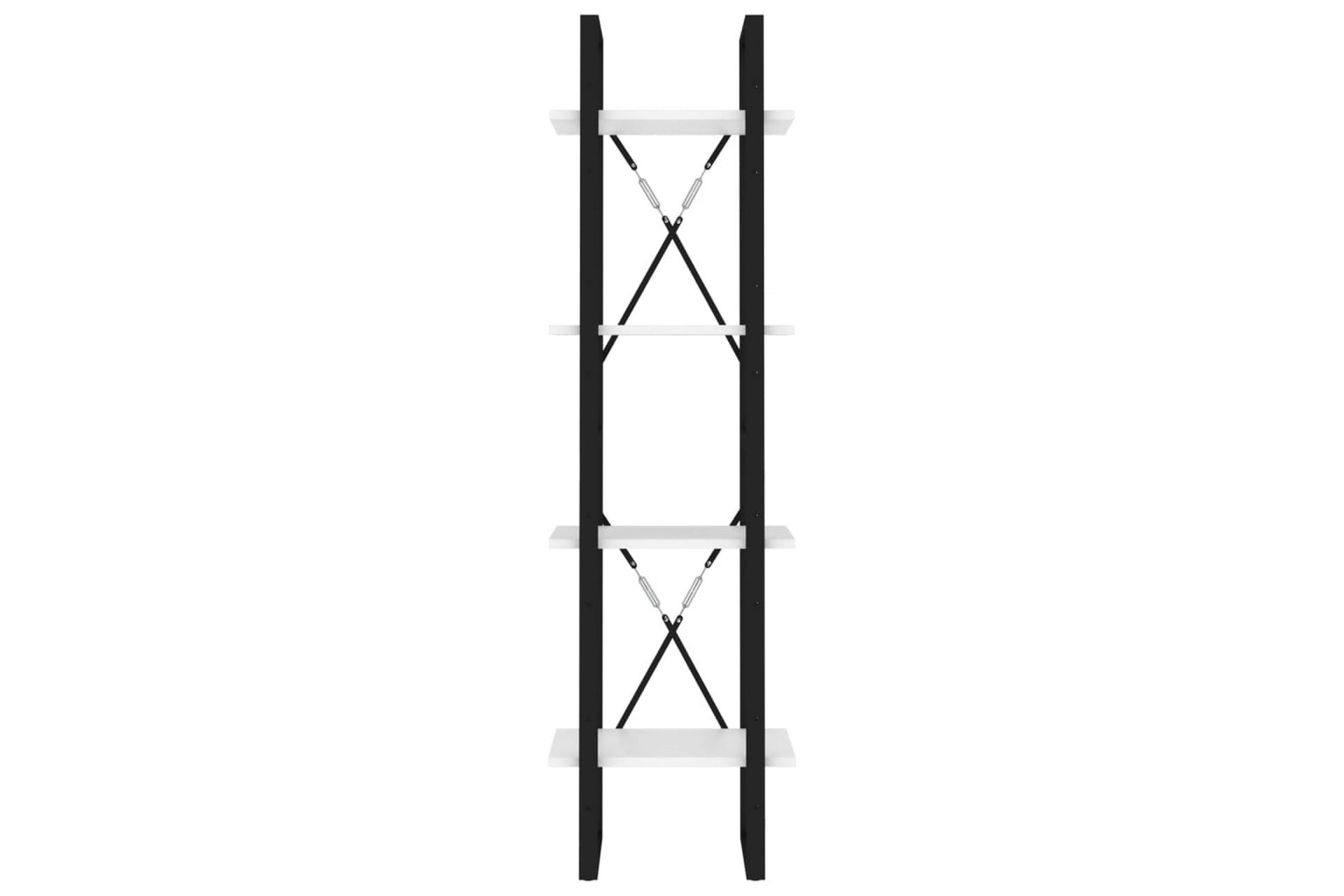 Bokhylle 4 nivåer hvit 40x30x140 cm sponplate - Hvit - Oppbevaring - Hyller - Bokhylle